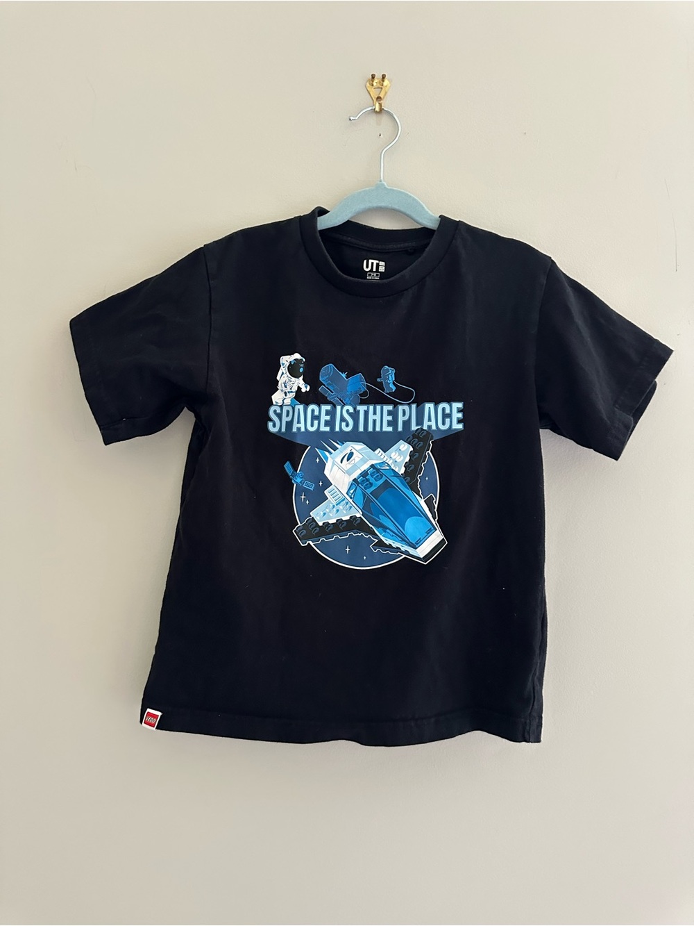 Uniqlo UT LEGO Boys Space Is the Place Graphic T-Shirt, Size 7–8, Black